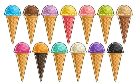 Vector Ice Cream Set Stock Illustration