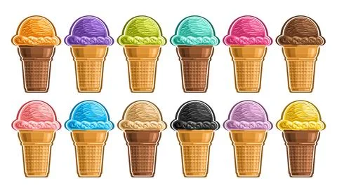 Vector Ice Cream Set Stock Illustration