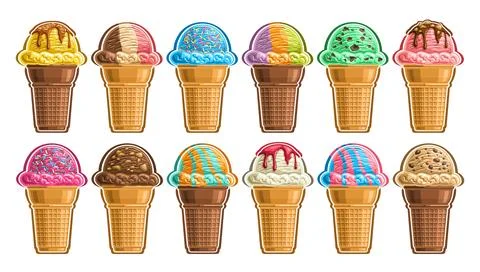 Vector Ice Cream Set Stock Illustration