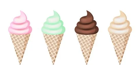 Vector ice cream waffle cones Ilustración de archivo