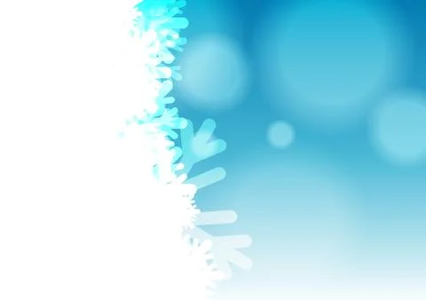 Vector : Ice crystal and bubble with space for text on blue winter background Stock Illustration