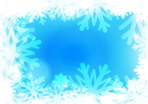 Vector : Ice crystal and bubble on blue winter background Stock Illustration