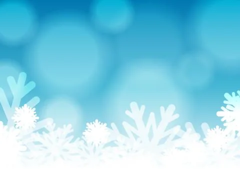Vector : Ice crystal and bubble on blue winter background Stock Illustration