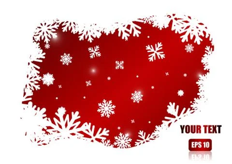 Vector : Ice crystal border on white background Stock Illustration