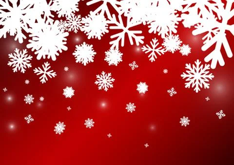 Vector : Ice crystal on red christmas background Stock Illustration