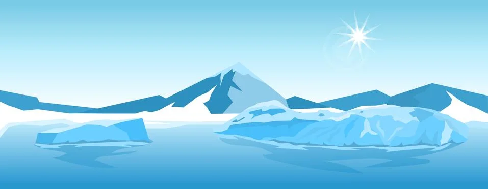 Vector Iceberg landscape Stock Illustration
