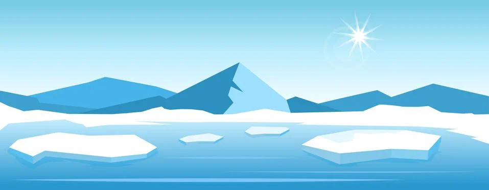 Vector Iceberg landscape Stock Illustration