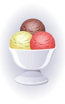 Vector icecream in a bowl Stock Illustration
