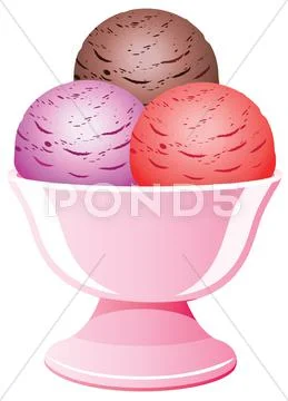 Vector icecream in a bowl Stock Illustration