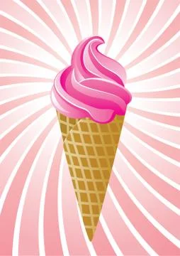Vector icecream cone on retro background Stock Illustration