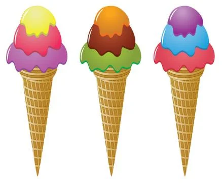Vector icecream cones Illustrazione stock