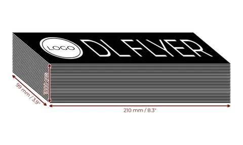Vector icon of 1000 pieces of DL flyers Stock Illustration