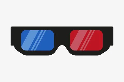 Vector icon of 3d glasses on white background Stock Illustration