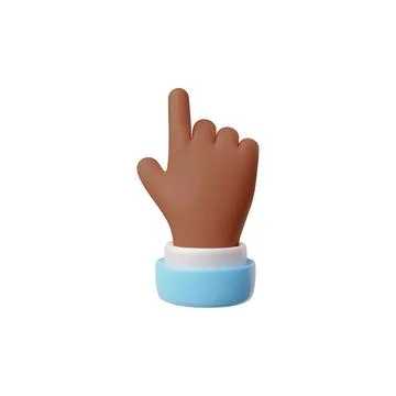 Vector icon 3D hand gesture with index finger poised to click on a white 스톡 일러스트