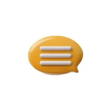 Vector icon 3D speech bubble for notification of a new message on a white Stock Illustration