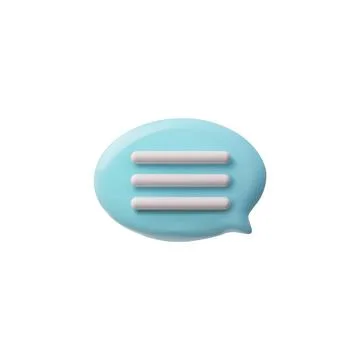 Vector icon 3D speech bubble for notification of a new sms on a white background Stock Illustration