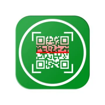 Vector icon of an abstract QR code scanner. Simple design for the site and ap Illustrazione stock