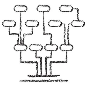 Vector icon of an AI decision tree structure for machine learning classificat Stockillustratie