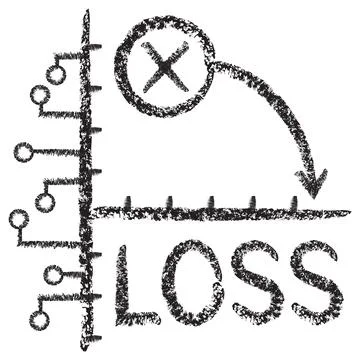 Vector icon of AI loss function optimization and error reduction 库存插图