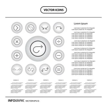 Vector icon for arrow set Stock Illustration