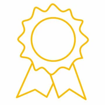 Vector icon of badge with ribbon, Stock Illustration