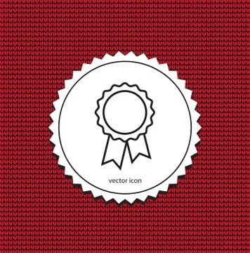 Vector icon badge with ribbons Stock Illustration