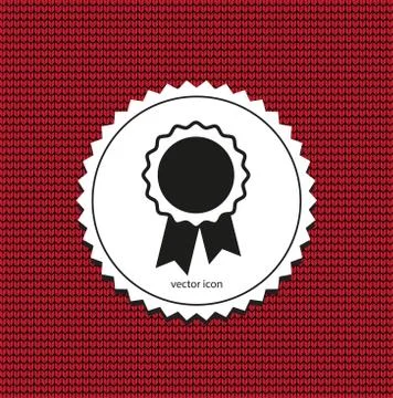 Vector icon badge with ribbons Illustrazione stock