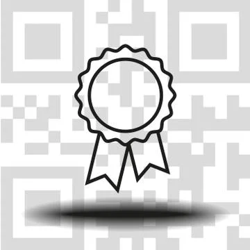 Vector icon badge with ribbons Stockillustratie