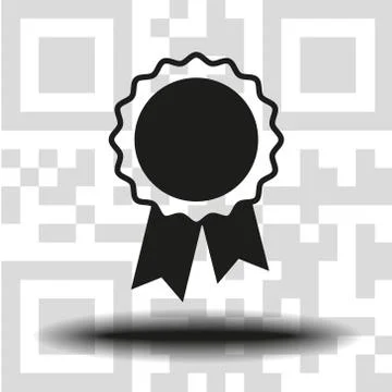 Vector icon badge with ribbons Illustrazione stock