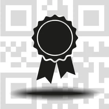 Vector icon badge with ribbons Stockillustratie
