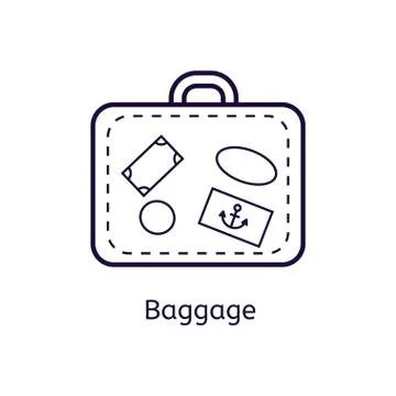 Vector icon of baggage on a white background. Stock Illustration