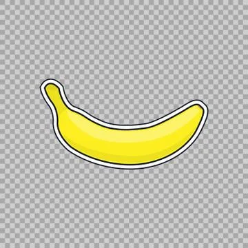 Vector icon banana isolated. Made in the style of a plane on transparent Stock Illustration