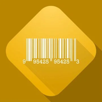 Vector icon of Barcode Sign with a long shadow 스톡 일러스트