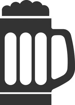 Vector icon of a beer mug with foam. Stock Illustration