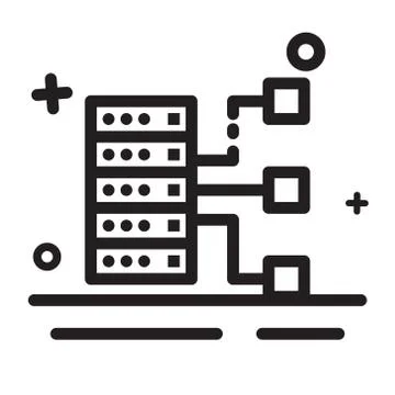Vector icon. Big data icon, storage icon, database icon. Modern outline icons Stock Illustration