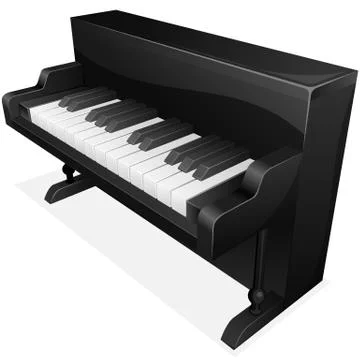 Vector icon. black piano Stock Illustration