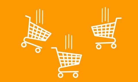 Vector icon of black shopping cart Stock Illustration