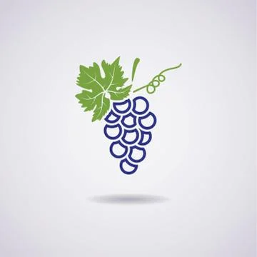 Vector icon of blue grapes Stock Illustration