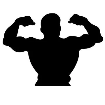 Vector icon of bodybuilding. Illustration