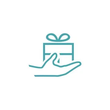 Vector icon a box on a hand. Stock Illustration