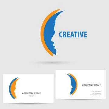 Vector icon with business card template Stock Illustration