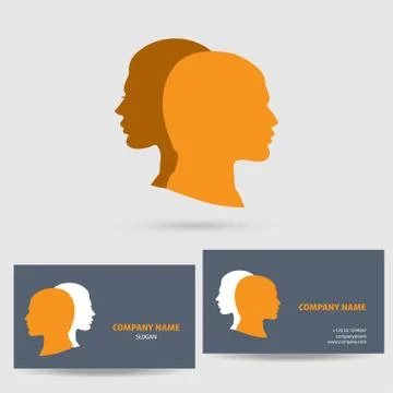 Vector icon with business card template Stock Illustration