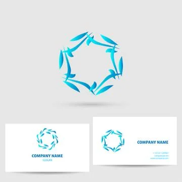 Vector icon with business card template Stock Illustration