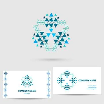 Vector icon with business card template Stock Illustration