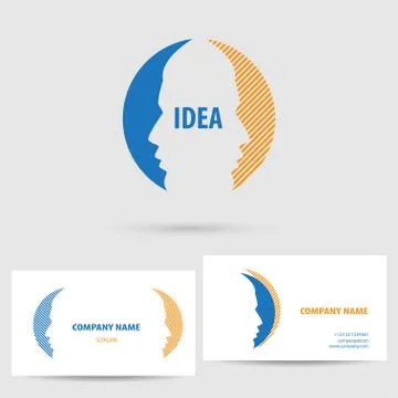 Vector icon with business card template Stock Illustration