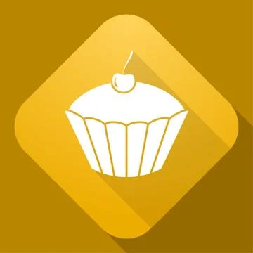 Vector icon of Cake with a long shadow Illustrazione stock