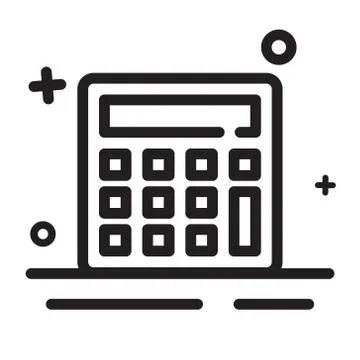 Vector icon. Calculator icon. Modern outline icon for any purposes Stock Illustration