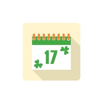 Vector Icon calendar with long shadow Stock Illustration