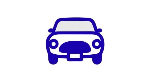 Vector icon car with blue image on white background Illustrazione stock