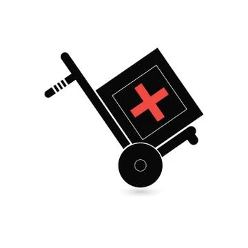 Vector icon cart with box 10 EPS . Lorem Ipsum Illustration design Stock Illustration